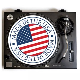 Universal DJ Turntable Slipmat For Vinyl Records Fits 12" DJ Slip Mat Made In The USA Flag