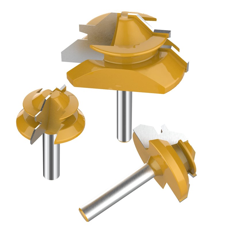 1/4" Shank 45 Degree Lock Miter Router Bit - 1/2"