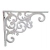 Flag Emotes Wall Shelf Bracket Ornate Scroll White Cast Iron