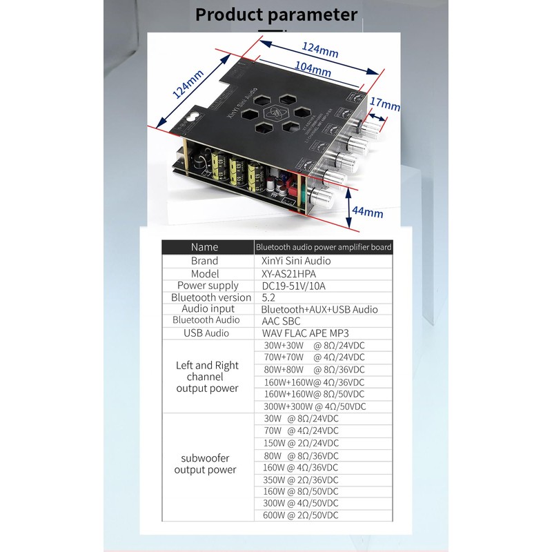 HIFIDIY LIVE AS21 TPA3255 Bluetooth 5.2 2.1 Channel Subwoofer Power
