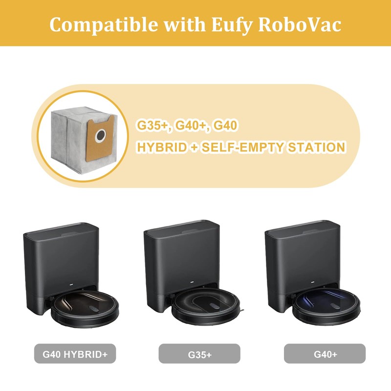 12 Pack Replacement Dust Bags Compatible with Eufy Clean G35+,