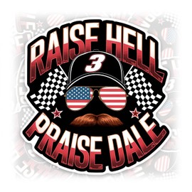 Raise Hell Praise Dale Stickers Dale Racer Racing Waterproof Vinyl Bumper Sticker for Water Bottle Hard Hat Helmet Car Laptop