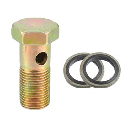 A ABSOPRO Car Turbo Brake Line Bolt Adapter M18x1.5 Thread 48mm Length Double Bolt Brake Fitting Kit for Fuel Oil System with Washers