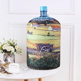 Reusable Water Dispenser Barrel Dust Cover for 5 Gallon Water Bottle,Cornfield Style Decorative Cover for Water Bottle Bucket,Stretchy Fabric drawstring Water Cooler Dust Proof Covers
