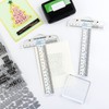 OTCRAFT 6 Inches/15cm Acrylic Clear T-Square Ruler, inches and metric,