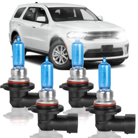 XRDHJI Fit for Dodge Durango 2016-2020 High Performance Halogen Headlight Bulbs,9005 High Beam + 9005 Low Beam Headlamp Replacement Bulbs Kit, Plug and Play,Pack of 4