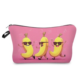 Livel lhood Cartoon Banana Makeup Bag Cute Small Organizer Zipper Pouch Cartoon Banana Cosmetic Bag Birthday Present for Women Friends