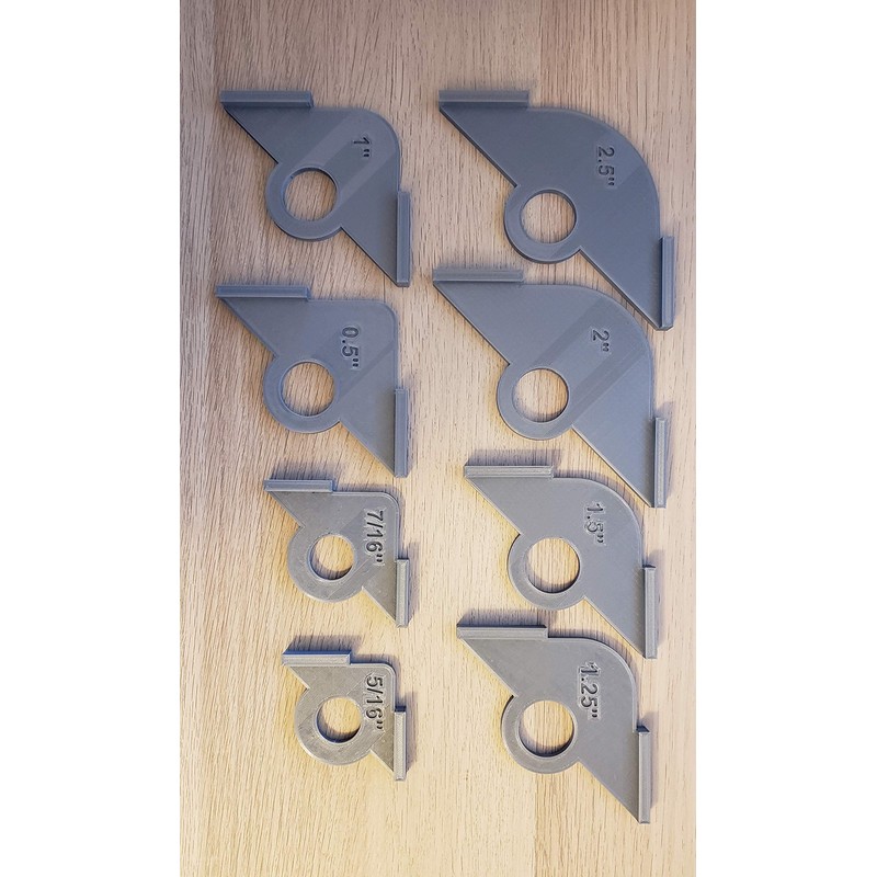 8 Piece Corner Radius Template Set for Routers, Woodworking Corner