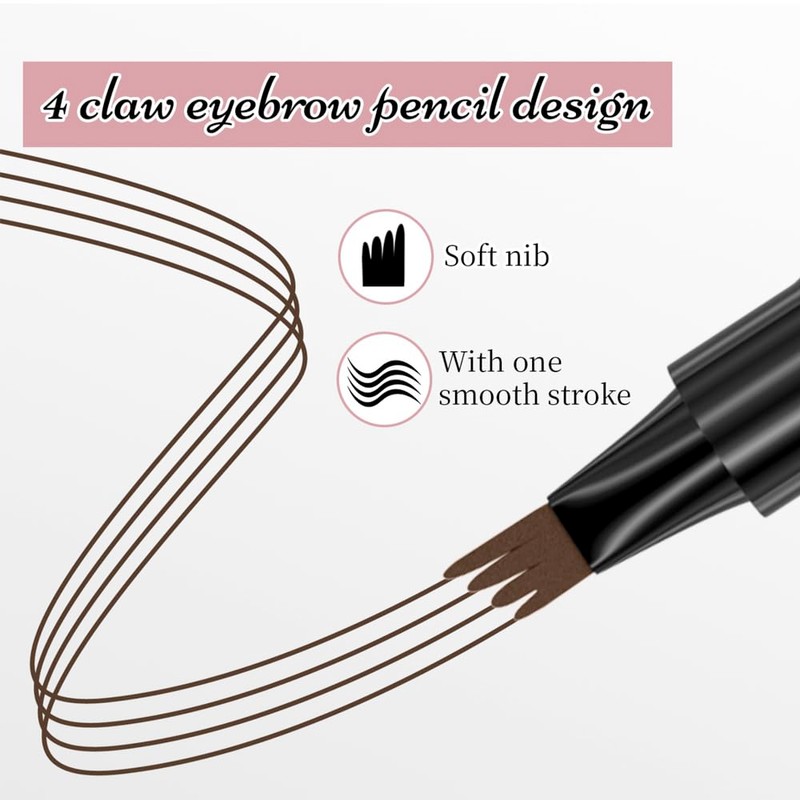 KBRPEY Microblading Eyebrow Pencil, Eyebrow Pencil, 2-in-1 Dual-Ended Eyebrow Pencil