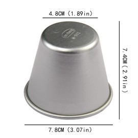 Set of 6 Nonstick Individual Tumblers Popovers| Chocolate Molten Pans| Pudding Cups| Raspberry Souffle Pot| Darioles Ramekins Brownies Mold - Size 3 Inches