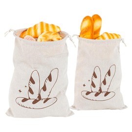 Foyten Sourdough Bread Bags for Homemade Bread Storage – 2-Pack 15 × 11 In Reusable Natural Linen Large Eco Product for Freshness & Long-Lasting Storage