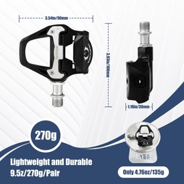 PINSYNC SPD SL Pedal - 9/16" Universal Road Bike Pedals, Lightweight Nylon Clipless Pedals with Cleats Set - Compatible with SPD SL System