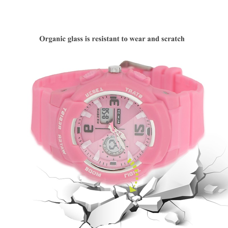 SMAEL Waterproof Digital Analog Dual Display Watch Round Electronic Quartz
