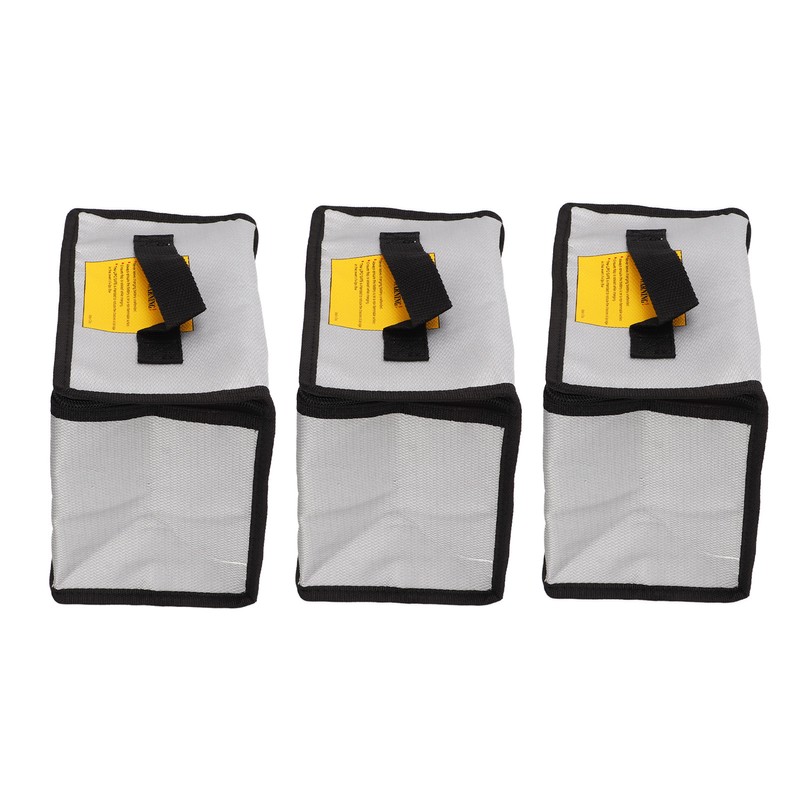 3PCS Lithium Battery Bag with Zipper Portable Fireproof Explosionproof Battery