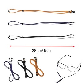 HUIQIHANG Glasses Straps, Universal Leather Eyeglass Chain, Lanyard Non-Slip Straps, Adjustable Unisex Chain, Lanyard Sunglasses Strap for Women Men-3PCS