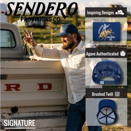 Sendero Provisions Co. Ride or Die Embroidered Logo Mesh Snapback Hat Blue
