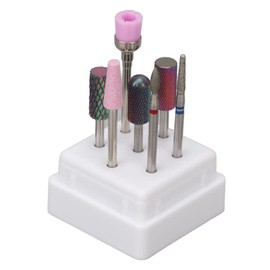 7 Packs Nail Drill Bits Stainless Steel Grinding Head Fast Removal Gel Multifunctional Nail Grinding Heads Set, Cuticle Bit for Nail Drill for Nail Drill, Nail Drill Bits Grinding