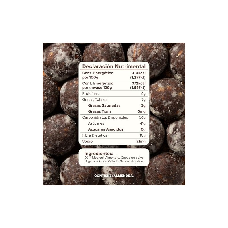 Dat Snack - Bolas de Energía de Dátil con Cacao,