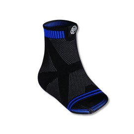 Pro-Tec Athletics 3D Flat Premium Ankle Sleeve, Black/Blue, X-Large