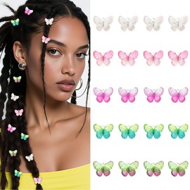 20 Pcs Mini Butterfly Hair Clips Cute Hair Pins Small Butterfly Clips Wedding Hair Barrettes Bridal Hair Accessories for Girls Women (5 Colors)