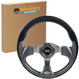 Huskey Ultra Carbon Fiber Golf Cart Steering Wheel With Chrome Adapter for Ymh G Series, G29 Drive Drive 2