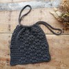 Kotonoha Dharma 25S-0402 Mesh Pattern Drawstring with Knitting Diagram (Black)