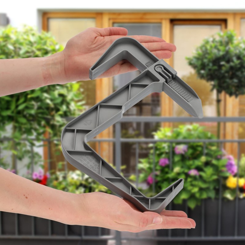 KADAX Flower Box Bracket, No Drilling, Balcony Box Holder Set,