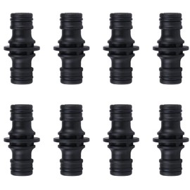8-piece Black Hose Connector Set; Hose-to-Faucet connectors; Quick-Connect Hose connectors; Dual-end connectors, Suitable for Garden Hoses and Heavy-Duty Extension Hoses，