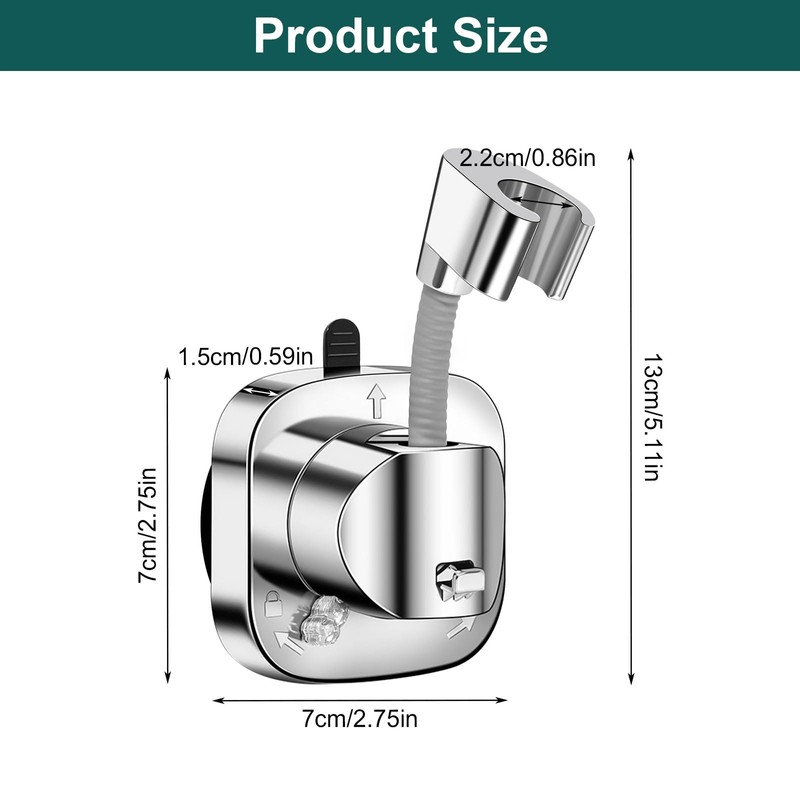 Shower Head Holder, No Drilling, 360° Rotatable Shower Holder with
