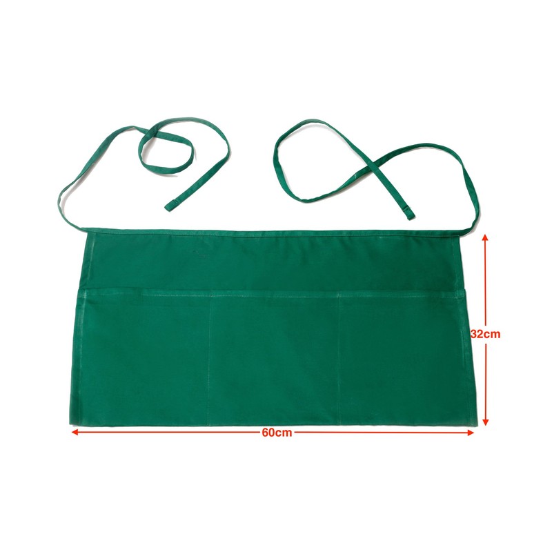 Raftaar® Premium Poly Cotton Three Pocket Bistro Waist Half Apron