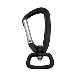 XCSJ Carabiner Hook with Swivel Joint Made of Aluminium Carabiner with 400 kg Load Capacity, Heavy Load, 360 Degree Swivel Carabiner for Dog Lead, Mountaineering, Outdoor, Key Ring (1, Black A)