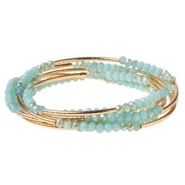 Scout Curated Wears - Women's Scout Wrap Bracelet & Necklace - Turquoise Combo/Gold
