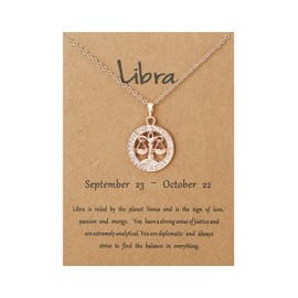 Zodiac Necklace for Women Gold Zodiac Necklace 12 Constellation Pendant Necklace Zodiac Sign Jewelry Birthday Gift for Women Girls