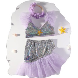 Ylsteed Newborn Photography Prop Mermaid Outfit Newborn photography Outfits Girl Baby Photo Props Mermaid Tail Outfit Baby Mermaid Costume Set Baby Mermaid Tails Bra Outfit