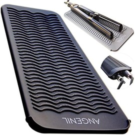 ANGENIL Profesional Funda de Silicona Resistente al Calor para Alfombrilla de Viaje para Plancha Plana de Cerámica de Titanio,Alisador de Pelo y
