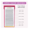 SEEDEW Eyelash Extensions Premade Fans, MIX8-15mm D Curl 0.07mm 12