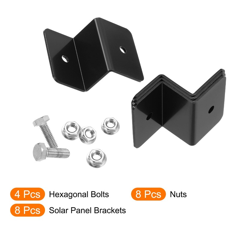 sourcing map 4 Pack Z Brackets, 30mm Aluminum Alloy Solar