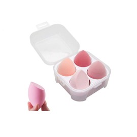 SINEN Juego de 4 esponjas de maquillaje para uso seco y húmedo, esponja para mezclar líquido, crema y polvo con soporte para esponja de huevo
