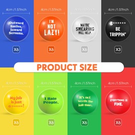Blulu 48 Pcs Anti Stress Balls, 1.57" Funny Stress Relief Ball Assortment, Everything is Fine, I Hate People, Outward Smiles Inward Screams, It's Not Worth The Jail Time, Funny Gag Gifts for Coworker
