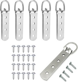 Heavy Duty D Ring Picture Hangers with Screws,8 Pcs Large Wide D-Ring Picture Hanging Hardware, 3 Holes Picture Hooks for Paintings for Home Decoration, Picture Frame Hanging with Transparent Box