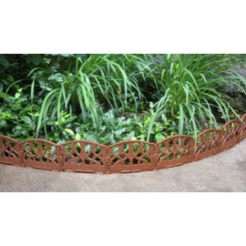 Valley View SDE-20LB Scroll Decorative Lawn Edging, 20', Light Brown