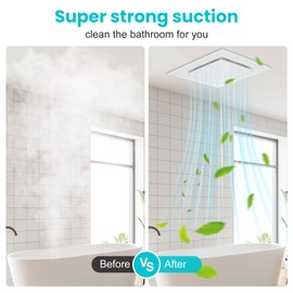 Orsong Bathroom Fan Ceiling Mount Exhaust Ventilation.100 CFM 1.0 Sones 4 Inches Duct Bathroom Exhaust Fan,Very Quiet Ventilation and Exhaust Fan (8in(Hole Size))，White