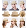 Fancet Packable Men Women Straw Fedora Panama Sun Summer Beach
