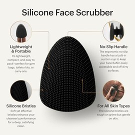 MANSCAPED The Face Buffer - Limpiador facial de silicona para hombre para nutrir, limpiar profundamente y exfoliar tu piel, mango de ventosa antidesli