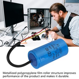 Telituny CD60 Operating Starting Capacitor, 600uf Capacitors, Operating Capacitor with Wire Cable, 250 V AC 50/60 Hz Supply Line, Starting Capacitors for Refrigerators, Air Conditioners, Generators