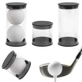 TWZKXC 4 Pack Clear Tube Golf Ball Storage Case, 2 Sizes Golf Barrel Clear Tubes, Portable with Caps Golf Ball Cases for Home Store Display Use, Black