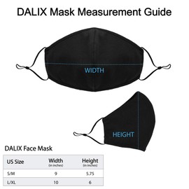 DALIX Cloth Face Mask Reuseable Washable in Black Made in USA - S-M Size