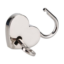 2pcs Heart Shaped Padlock, 1.18 x 1.53 x 0.23inch Heart Shaped Mini Lock with Keys Height Polished Metal Locks for Luggage Handbag Diary Book Jewelry Box (Color)