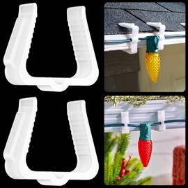 C7 C9 Christmas Lights Clips - 200 Count Outdoor Shatterproof Shingle and Gutter Clips - E12 E17 Socket Lights Compatible