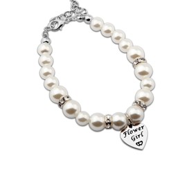 Ensianth Flower Girl Bracelet Wedding Party Gift Flower Girl Pearl Bracelet Childrens Kids Jewelry (Flower Girl)
